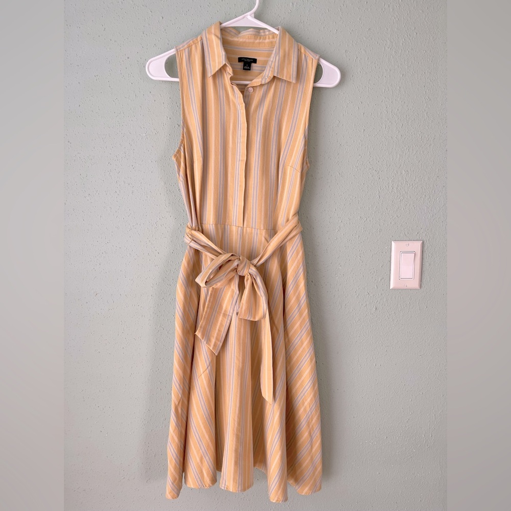 Ann Taylor Yellow Striped Shirtdress